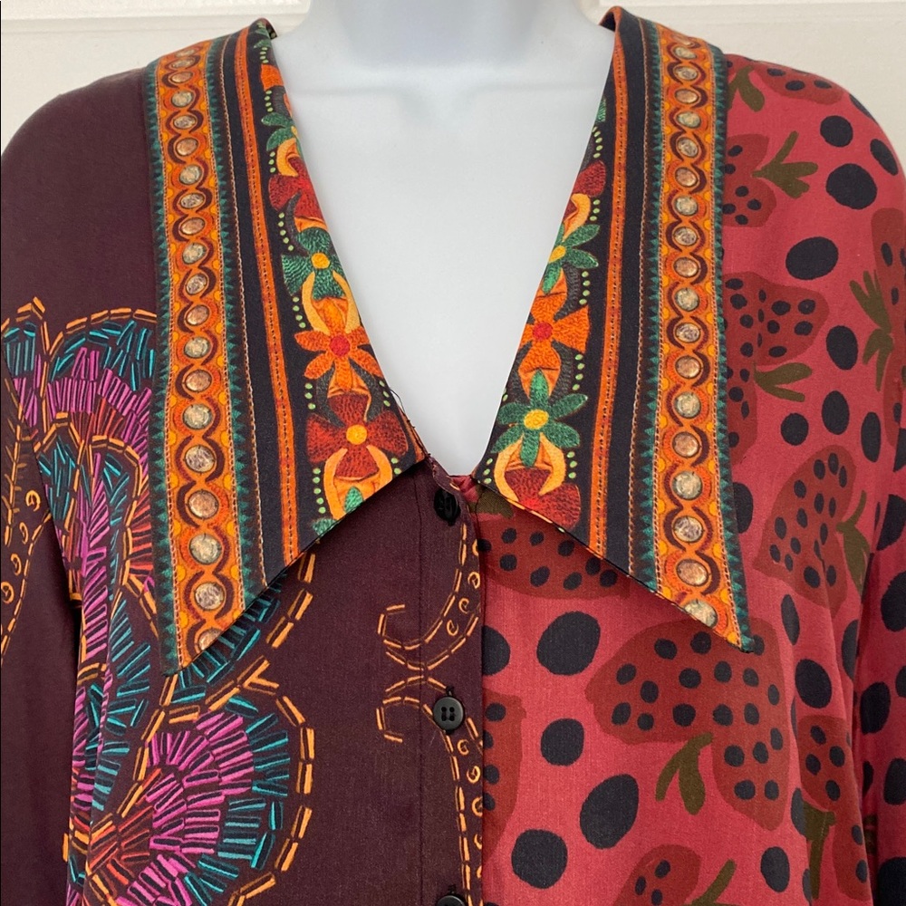 Farm Rio Multicolor Patterned Women's Top M - Picture 5 of 12